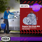 AIDEA Car Wash Mitt Microfiber, 1PK Scratch Free Lint-Free, Wheel Cleaner Mitts, Extra Plush Premium Microfiber Mitt Car Wash Brush, Regular Size 7.12''X10.14''