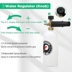 Tool Daily Short Pressure Washer Gun with Foam Cannon, Car Wash Soap 64 Oz, 5 Power Washer Nozzle Tips, 1/4 Inch Quick Connect