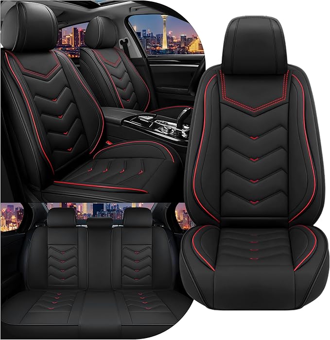 CTDS Car Seat Covers for Nissan Pathfinder 2000-2026, Stylish Sport Seat Cover, Premium Nappa Leather Car Seat Cover. Automobile Seat Covers Sets.(Standard 5 Seats/Black)