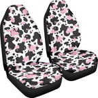 Pink Black Cow Print Front Seat Covers for Cars Navajo Aztec Driver Car Seat Protector Comfort Polyester Bucket Seat Covers Universal Fit for SUV Truck Sedan