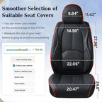Coverado Car Seat Covers Full Set, Premium Nappa Leather Seat Covers for Car, Waterproof Car Seat Protector with Lumbar Support, Car Seat Cover Universal Fit for Most Cars SUV Truck(Black&Red)