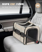MIDOG Cat Carrier Soft for Small to Medium-Sized Cats,Up to 25 Lbs, TSA Airline Approved Soft Sided Pet Carrier,Collapsible Travel Cat Carriy Bag(Beige,20 inch x 13 inch x 13 inch)