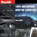 Pro-Lift Rooftop Cargo Carrier Waterproof – 15 Cubic Feet Softshell Roof Luggage Bag for All Cars with/Without Rack, Includes Anti-Slip Mat, Reinforced Straps, Door Hooks, Storage Bag