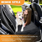 Dog Car Seat Cover for Back Seat 100% Waterproof, Long-Lasting and Soft Nonslip Backseat Cover for Cars, SUVs and Trucks, 600D Oxford Fabric, Black-White, Standard (54" W x 59" L)