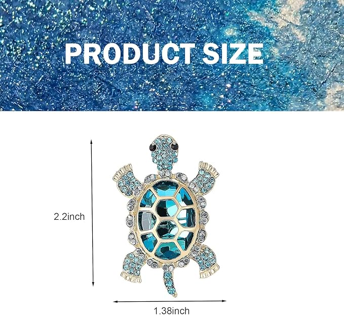 Turtle Car Accessories, Cute Turtle Air Fresheners Diffuser Vent Clip, Crystal Rhinestone Auto Air Conditioning Outlet Clip, Sea Turtles Car Decorative for Women (Blue, 2PCS)