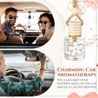 2 Sets Hanging Car Air Freshener and Essential Oil Diffuser, Car Air Freshener Daisy Essential Oil Diffuser Long Lasting Automobile Aromatherapy(White,Teak Mahogany)