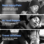 Car Headrest Pillow, 4-Way Adjustable Car Headrest,Thickened Memory Foam Road Pal Headrest, Neck Support Pillow, U- Shaped Design, Travel Car Sleeping,Suitable for Kids and Adults(Brown)