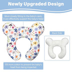 Baby Neck Pillows - Upgraded Toddler Travel Cushion for Toddler Head and Neck, Infant Neck Pillow for Car Plane Stroller Pushchair - Flower C