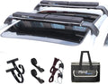 Universal Car Soft Roof Rack for Kayak/Canoe/Surfboard/SUP/Snowboard,Roof Rack Pads Carrier System Include 2 16FT Tie Down Straps,2 Ratchet Pulley Ropes,2 Hood Loops and Storage Bag （with Crossbar）