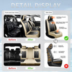 Fit HRV Car Seat Covers Compatible with Honda HRV 2016-2025 2026, Premium Leather Breathable, Wear Resistant, Airbag Compatible, All-Weather Protection & Full Coverage, Full Set Beige&Black