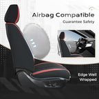 Coverado Car Seat Covers Full Set, Seat Covers for Cars, Car Seat Cover, Car Seat Protector, Leather Car Seat Cushion, Waterproof Car Seat Covers Front Seats and Back Fit for Most Cars(Red&Black)
