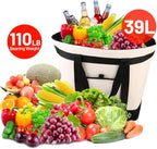 mosago Insulated Cooler Tote Bags, DIY Your Creative Designs, The Tote Transforms from Grocery Runs to Weekend Adventures, Large Leak Proof Food Delivery Bag Frozen/Thermal Foods, Collapsible