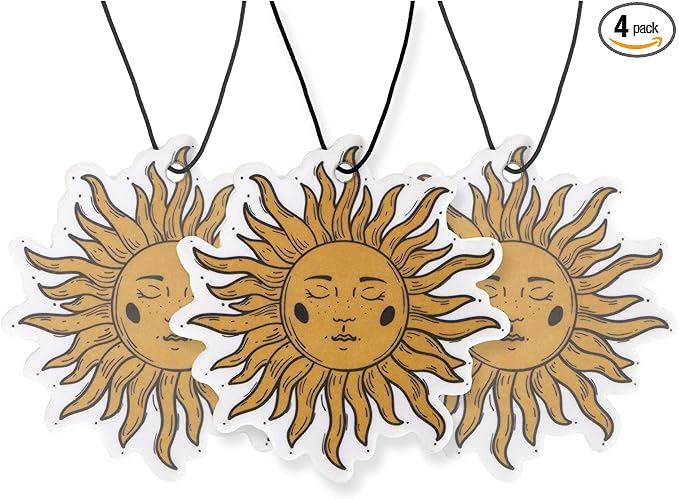 Sun Car Air Freshener 3 Pack Scented with Essential Oils (3 Pack)