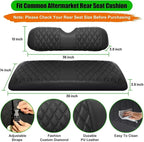 Golf Cart Rear Seat Covers for EZGO Club Car Yamaha Aftermarket Rear Seat Only-Thick Premium Marine Leather with Custom Diamond Design Comfortable/Anti-Scratch/Anti-Fading/Easy to Install