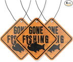 Fresh Fresheners Cute Funny Car Air Fresheners 4-Pack (Gone Fishing)