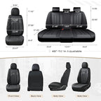 Coverado Car Seat Cover, Cover for Cars Full Seat, Premium Leather, Universal Fit Waterproof Seat Protectors, Car Seat Cushion Non-Slip for Most Cars-Black