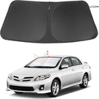 Windshield Sun Shade Custom Fit for 2009 2010 2011 2012 2013 Toyota Corolla Accessories Foldable Sunshade Sun Blocker Protect Car from Sun Rays & Heat Damage Keep Car Cooler