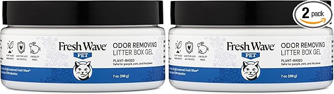Fresh Wave Odor Removing Litter Box Gel, 7 oz. | Safer Pet Odor Eliminator for Home and Litter Box Area (Pack of 2)