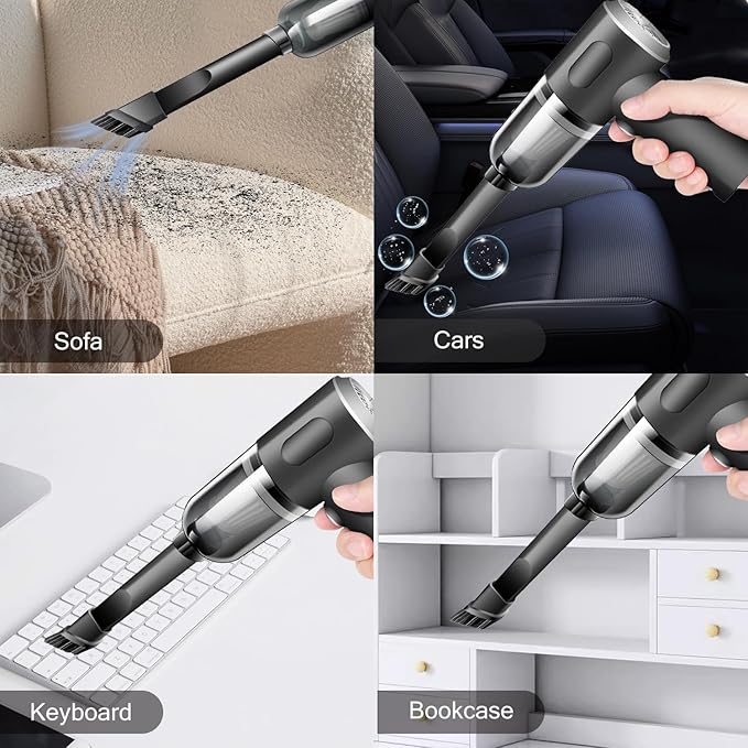 YUNYILAN Wireless Handheld Car Vacuum Cleaner High Power Rechargeable Household Mini Vacuum, Vacuum for Desk, Home and Office Dust Cleaning, Protable Vacuum Cleaner for Car