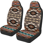ELEQIN Front Car Seat Covers 2pcs, Brown Aztec Tribal Automotive Seat Covers Car Accessories Universal Size Fit for Most Cars,SUVs&Trucks&Vans