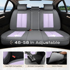 Coverado Seat Covers, Car Seat Covers Full Set, Leather Seat Covers for Cars, Car Seat Protector, Gray Car Seat Covers Front Seats and Back Seats Universal Fit for Most Cars Purple