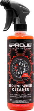 PROJE' Redline Wheel Cleaner - All in One Wheel & Tire Cleaner - Tough on Brake Dust & Dirt - Removes Browning - Non Acidic Safe on All Rim Types - 16 Fl Oz