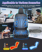 DR.HILL Air Suction Cooling Car Seat Covers, 12V 24V Ventilated Seat Cushion, 5 Adjustable Cooling Air Speeds Cooling Set Pad Universal Most Vehicle SUV Truck-Black