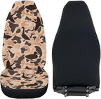 ELEQIN Car Front Seat Covers, Duck Camo Hunting 2 Pack Polyester Automotive Seat ProtectorsSoft & Breathable, Vehicle Interior Accessories for Most Cars