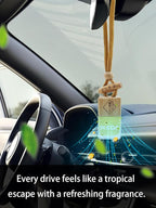 Ikeda Car Air Freshener: Hanging Car Smell Air Freshener | 10ml Hanging Car Perfume | Long Lasting Fragrance | Strong Scents Diffuser for Auto Home (Pineapple|Square)