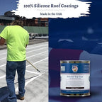 100% Silicone Roof Coating for RVs, Campers & Flat Roofs - Waterproof Seal for Leaks, Cracks & Seams - Ponding Water Resistant - Quart Black