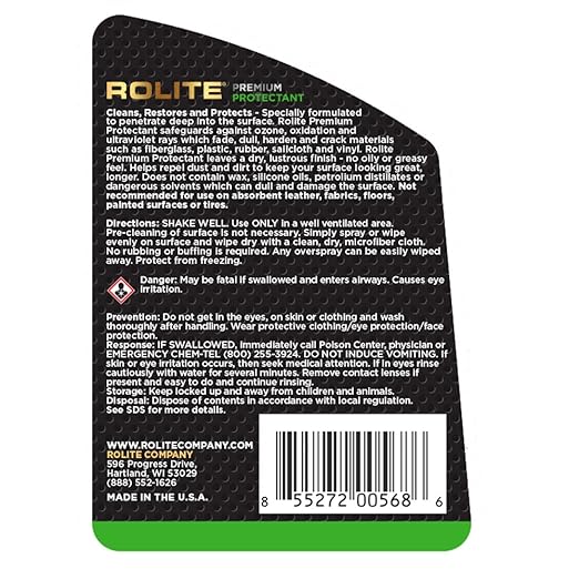 Rolite Premium Protectant, 16oz, 2 Pack, Maximum UV Protection for Vinyl, Plastic, Rubber, Dashboards for Automotive, Marine, RVs, Prevents Fading & Cracking, Interior Car Care