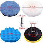 SIQUK 13 Pieces Buffing Pads 3 Inch Car Polishing Pad Kit Foam Polish Pads Wax Buffer Polisher Attachment for Drill