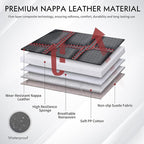 Huidasource Tacoma Seat Cover Front & Rear, Full Coverage Waterproof Leather Custom Cover Fit for 2016-2023 Double & Crew Cab Toyota Tacoma SR SR5 Limited TRD Sport/Pro/Off Road (Full Set/Black&Red)