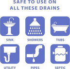 SANI 360° Sani Sticks Drain Cleaner and Deodorizer, 48 Count, Lemon Scent Enzyme Pipe Cleaners, Eliminate Odors, Prevent Clogged Drains, Safe for Sinks, Bathtub Drains, Septic Tanks