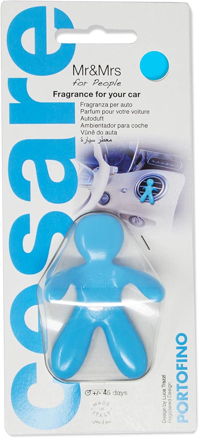 Cesare Car Air Freshener Long Lasting 45 Days Air Vent Clip Uses Alcohol-Free Fragrance Oil Non-Toxic EVA Material (Portofino)