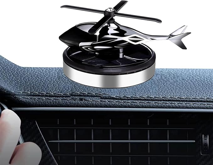 [ Military-Grade Fighter] Car Air Freshener, Alloy Solar Rotating Car Essential Oil Diffuser with Cologne Natural Plant Essential Oil, Car Aromatherapy Dashboard Decorations