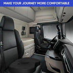 MINUPWELL Truck Seat Cushion, 100% Memory Foam Seat Cushion for Truck Driver, Semi Truck Accessories for Men Seat - 18x14.5x3.5in - Black