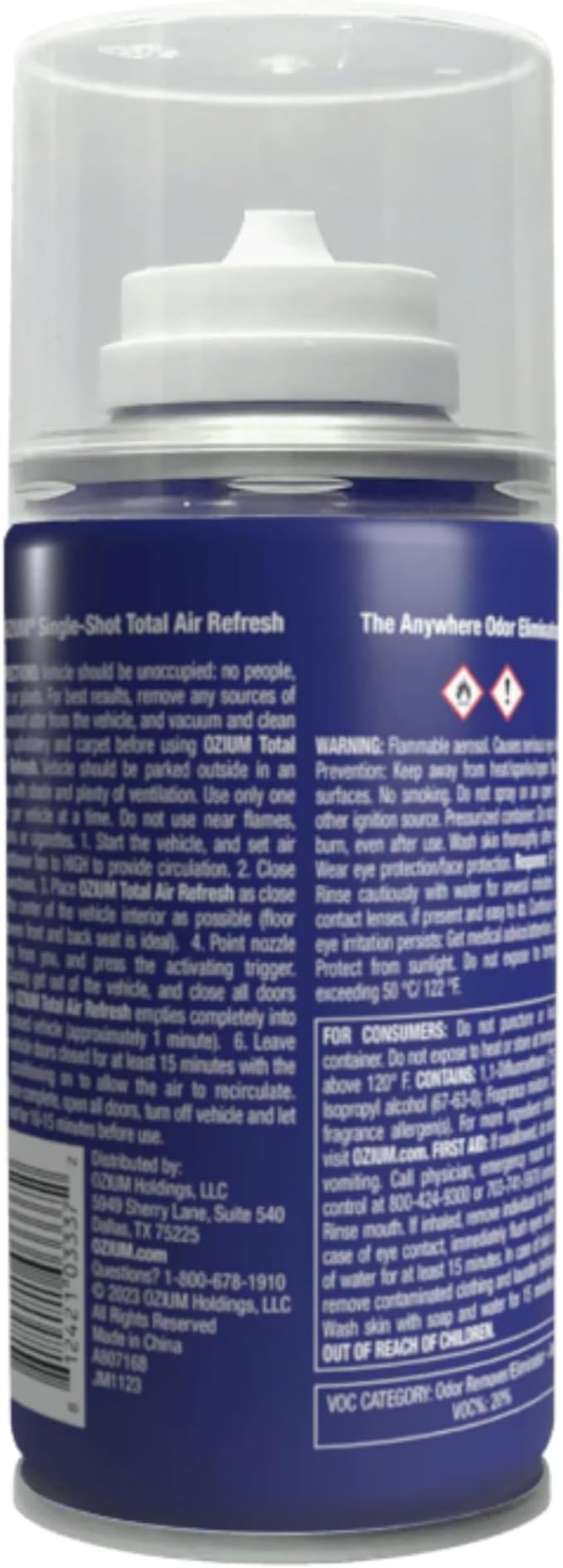Ozium Air Sanitizer, 2 oz Car Fogger: Single-Shot Smoke Odor Eliminator & Car Air Freshener (Carbon Black, 6 Packs)