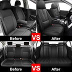 Fit for 98% of Mercedes Benz Car Seat Covers, Premium Nappa Leather Seat Cover, Fully Wrapped Protect Modern Style Seat Cover (5-Seat Standard, Classic Black)