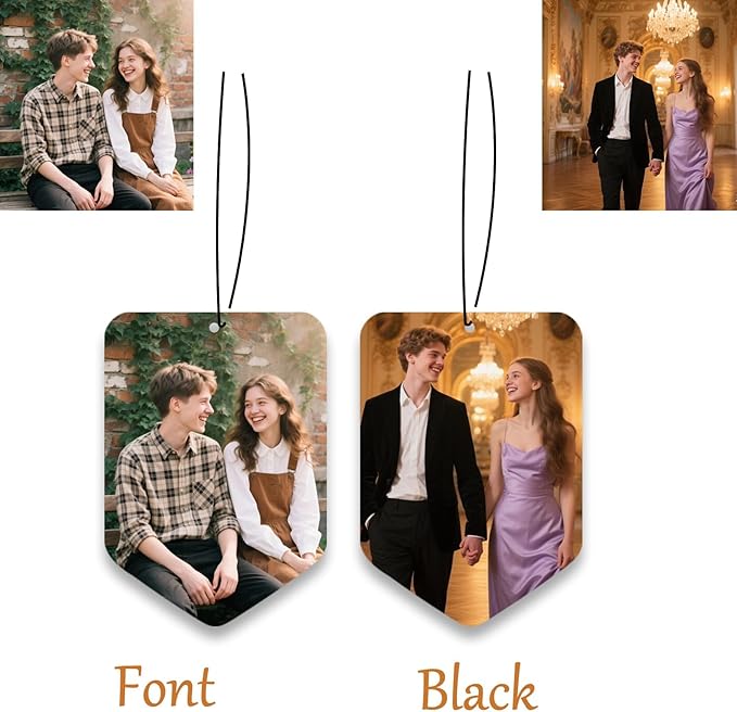 Custom Air fresheners with Picture,Personalized Air Freshener for Car,Cute Hanging Car Air Fresheners for Women,Double-sided Photo Printing Hanging Car Scents 30 scents available