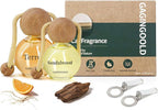 Car Air Freshener Hanging 2 Pack, Sandalwood & Terre Scent Essential Oil Diffuser Long Lasting Up to 150 Days, Cute Car Accessories with 2 Vent Clip for Women Men Gift, Odor Eliminator