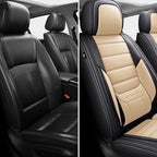 Seat Covers, Car Seat Covers Front Seats, Car Seat Cover, Car Seat Protector Waterproof, Car Seat Cushion Nappa Leather, Beige Seat Covers Carseat Cover Universal Fit for Most Cars
