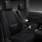 Wrangler Seat Covers 2007-2026 Full Set, Waterproof Leather Interior Sets with Lumbar Support Custom Fit for Jeep Wrangler JK JL 4 Door Unlimited Sahara/Sport/Rubicon X 392 Willys, Black