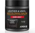 Leather Recoloring Balm - Scratch Repair & Color Restore Kit for Faded Leather, Leather Couch & Car Seats - 12OZ Leather Restorer Balm for Furniture, Auto Interior, Vinyl, Accessories (Dark Gray)
