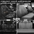 CAR PASS Waterproof Car seat Covers Full Sets Neoprene Wetsuit, All-Weather Non-Slip Durable, Universal Fit for SUV Sedans Trucks Vans Automotive, Armrest Airbag Compatible, 3D Emboss All Gray