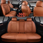 Auto Car Seat Covers Full Set Leather Cushion Protector Breathable Waterproof Seat Cover for Cars Universal Fit (Mature Brown, Full Set Without Headrest)
