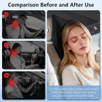 BABUR Car Headrest Pillow | Ergonomic Memory Foam Neck Shoulder Support Pillow with Adjustable Design & Enlarged Surface | Pain Relief for Driving Travel Sleeping | Black 1 Pack