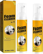 Car Interior Cleaner Foam – Multi-Surface Steering Wheel, Leather Seat & Dashboard Cleaner, 100ml | Enzyme-Powered Formula, Safe for All Surfaces, Quick Stain Removal (2 Pack)
