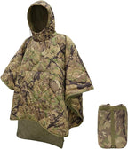 Poncho Liner Hoodie with Pocket Insulated Military Sleeping Bag Waterproof for Outdoor Camping Travel Survival Hunting Car Emergency