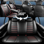 CX-3 Car Seat Covers Fit for Mazda CX-3 2016-2021, Full Coverage Premium Leather Waterproof Breathable Seat Covers, Automotive Seat Protectors, Airbag Compatible(Full Set Seats, Black & Red)